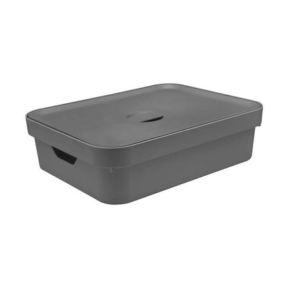 Caja Cube M Con Tapa3#Gris