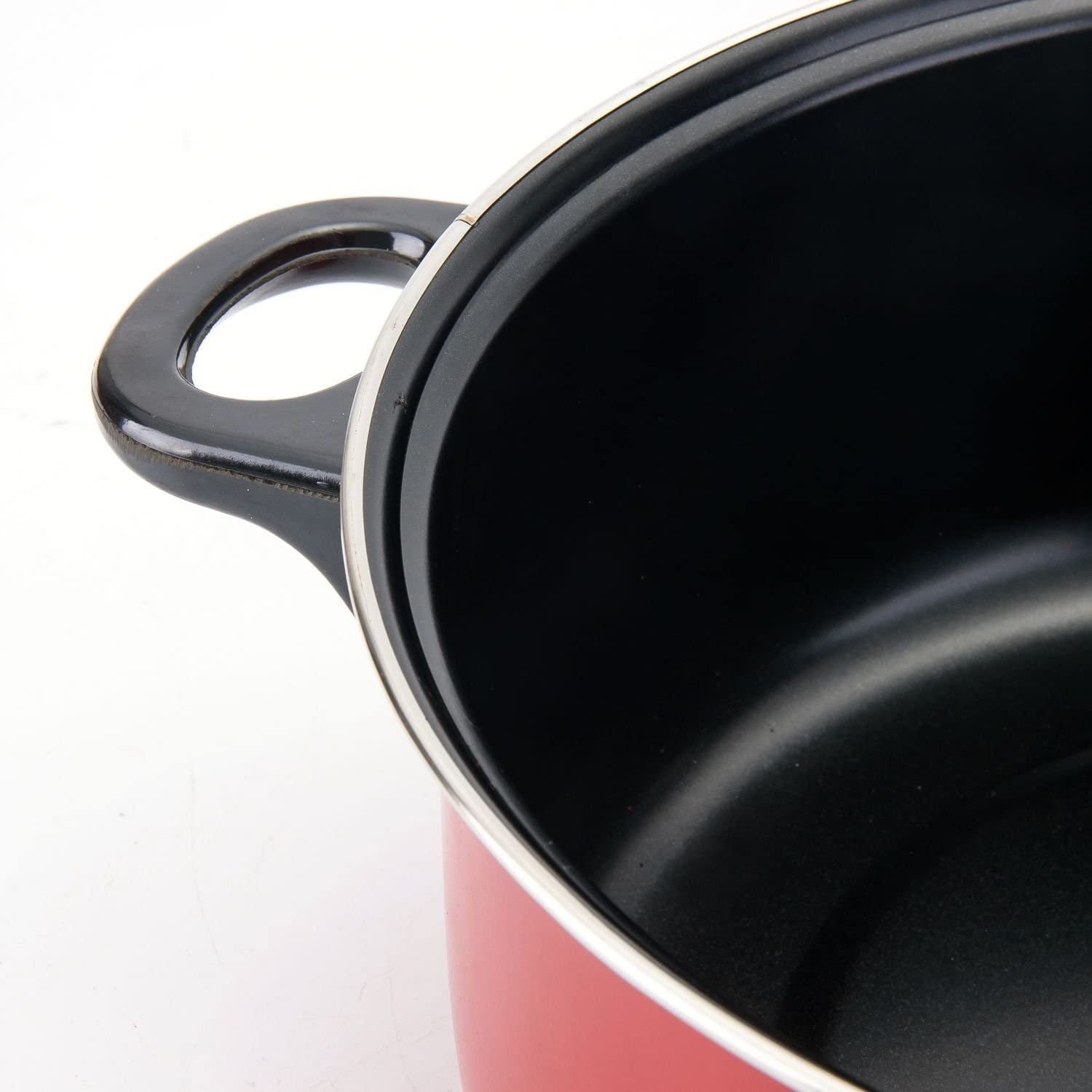 Olla Freidora Antiadherente Cocina con 3 Piezas2#Rojo