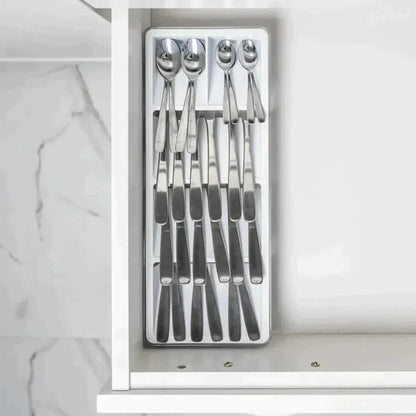 Organizador De Cubiertos Clear1#Blanco