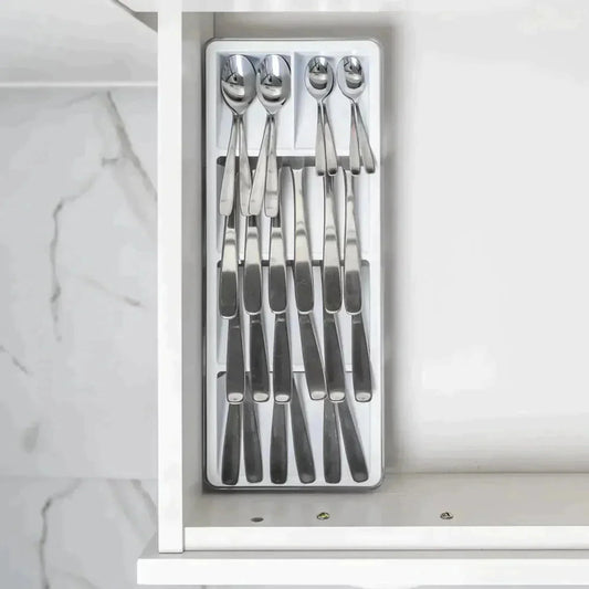 Organizador De Cubiertos Clear1#Blanco