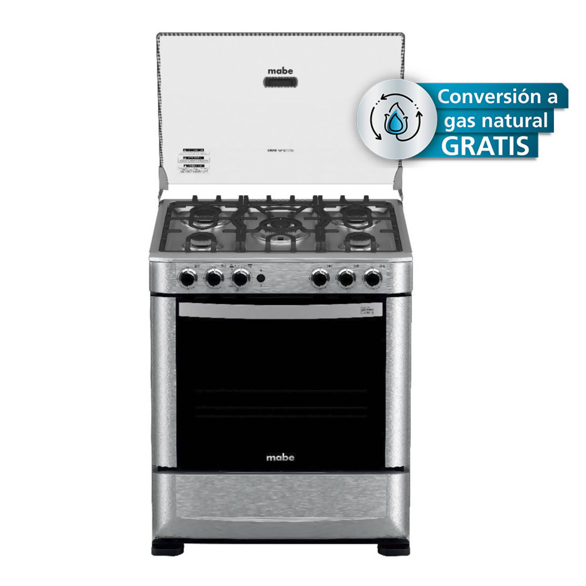 Cocina de Piso a Gas 76cm Inox Mabe ANDES7650FX14#Acero