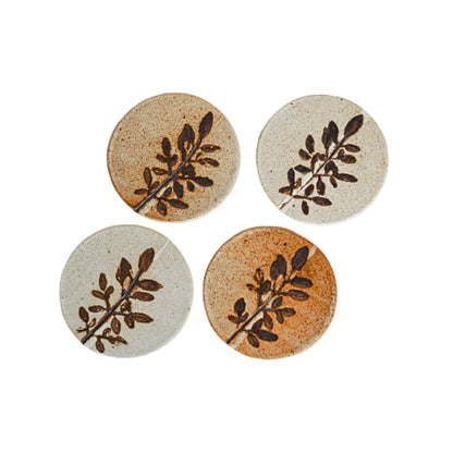 Pack 4 Posavasos Cerámica Gres Ramas2#undefined