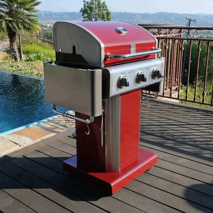 Parrilla a Gas 3 Quemadores KE-P04033-N7#Rojo