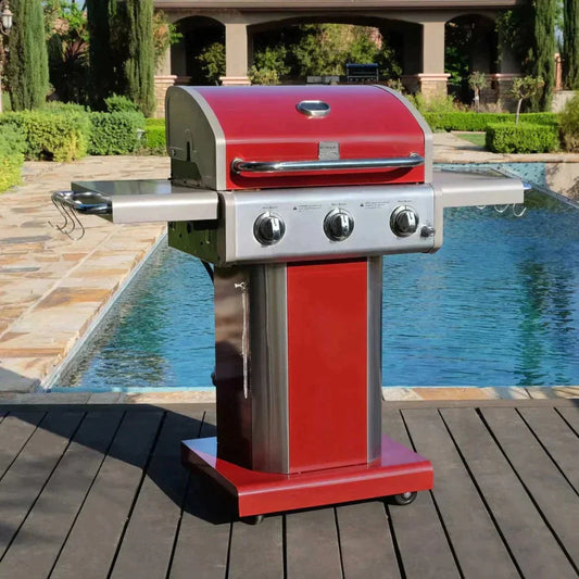 Parrilla a Gas 3 Quemadores KE-P04033-N1#Rojo