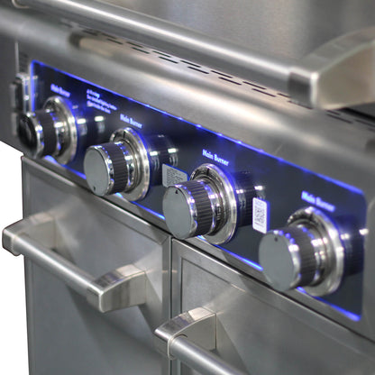 Parrilla a Gas Elite 4 Quemadores + Quemador Lateral KE-P48589-N6#Acero