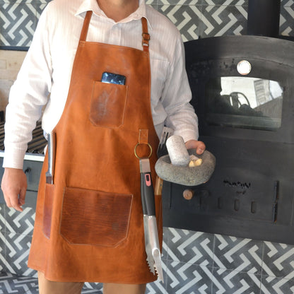 Pechera De Cuero Artesanal1#Café Oscuro