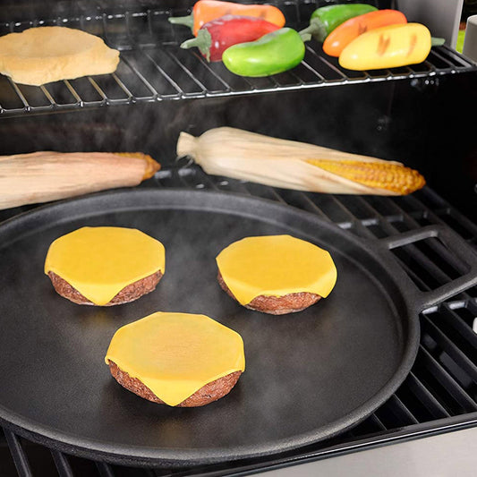 Plancha Hierro Fundido Parrilla y Cocina Redonda KE-A20208-N1#Negro