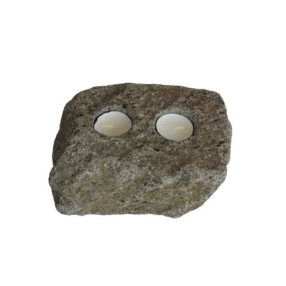 Porta Velas Piedra Río Doble Rectángulo2#Gris