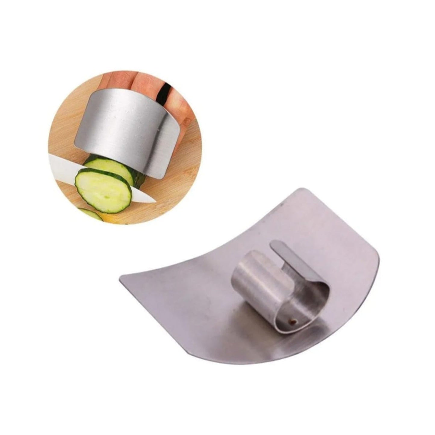 Protector Metálico Dedos para Cortar Cocina4#Plateado