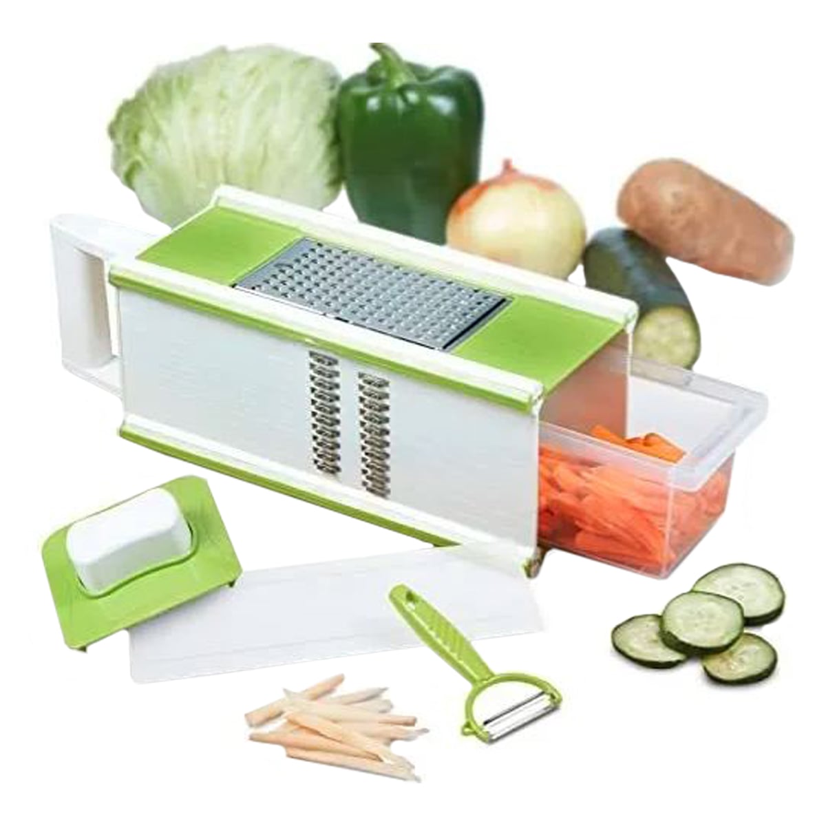 Rallador de Verduras Cocina Multifuncional 5 en 1 Verde4#Verde