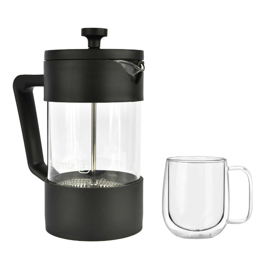 Pack Cafetera Francesa 600 ml +Taza Doble Pared 300 ml1#Negro