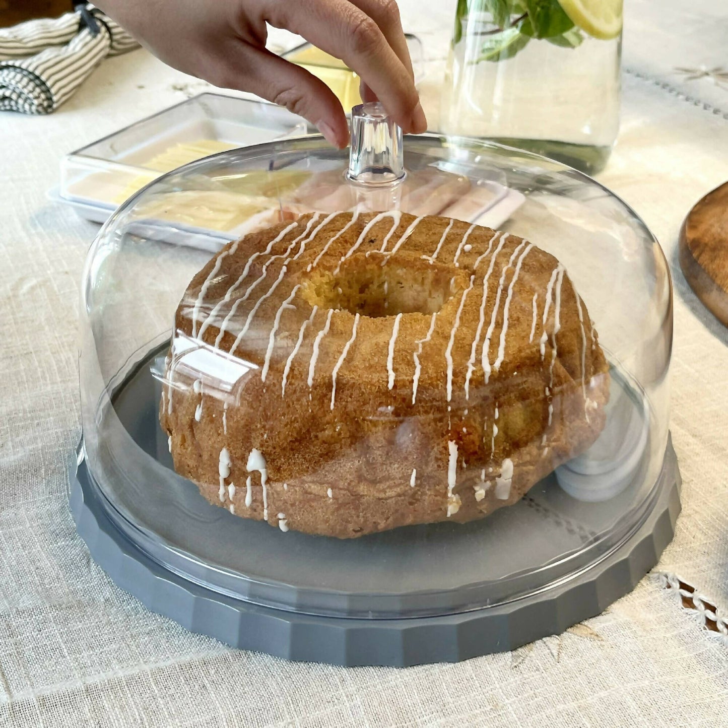 Porta Torta 25 cm1#Gris