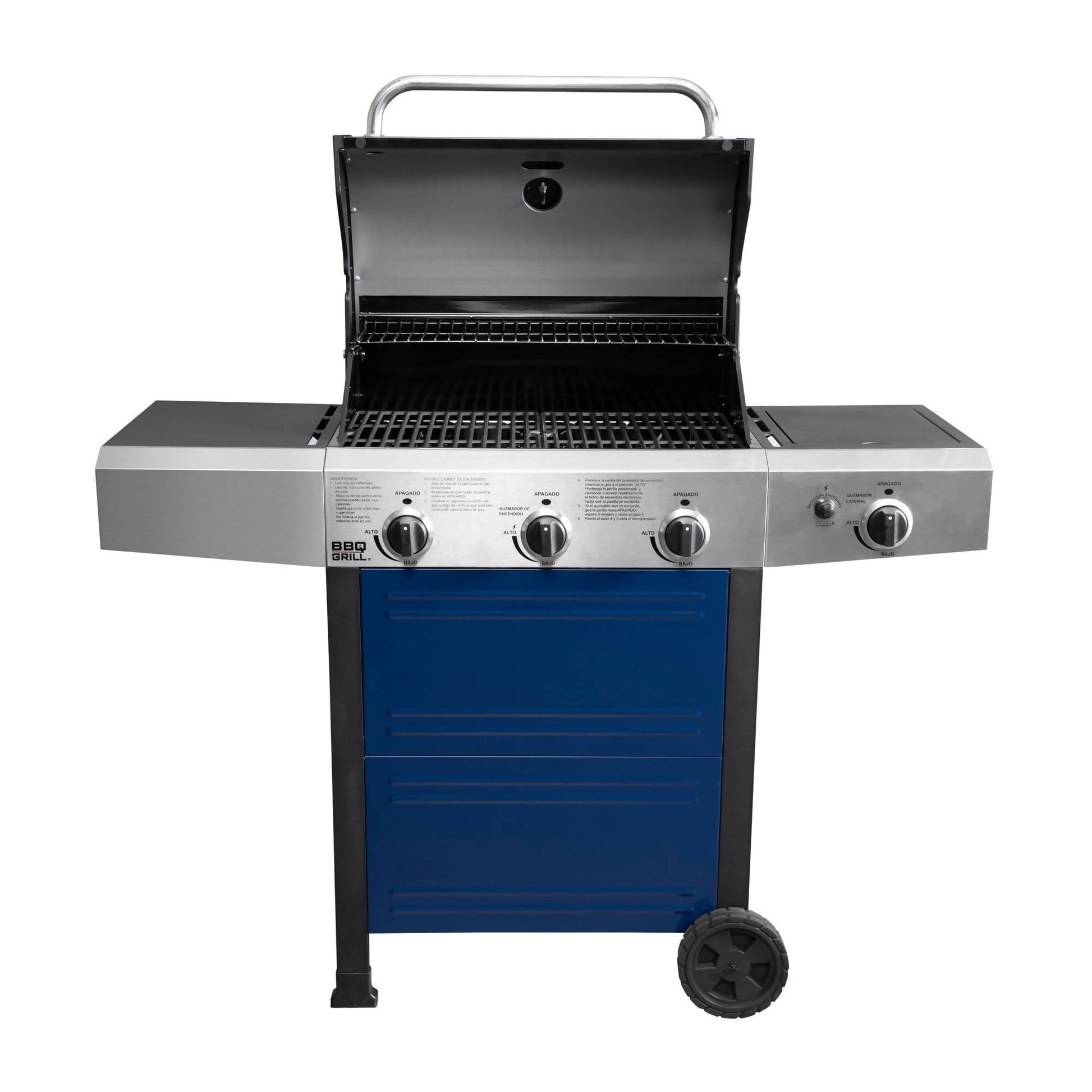 Parrilla Michigan 3 Quemadores + Quemador Lateral BBQ304GCBLUE3#Azul