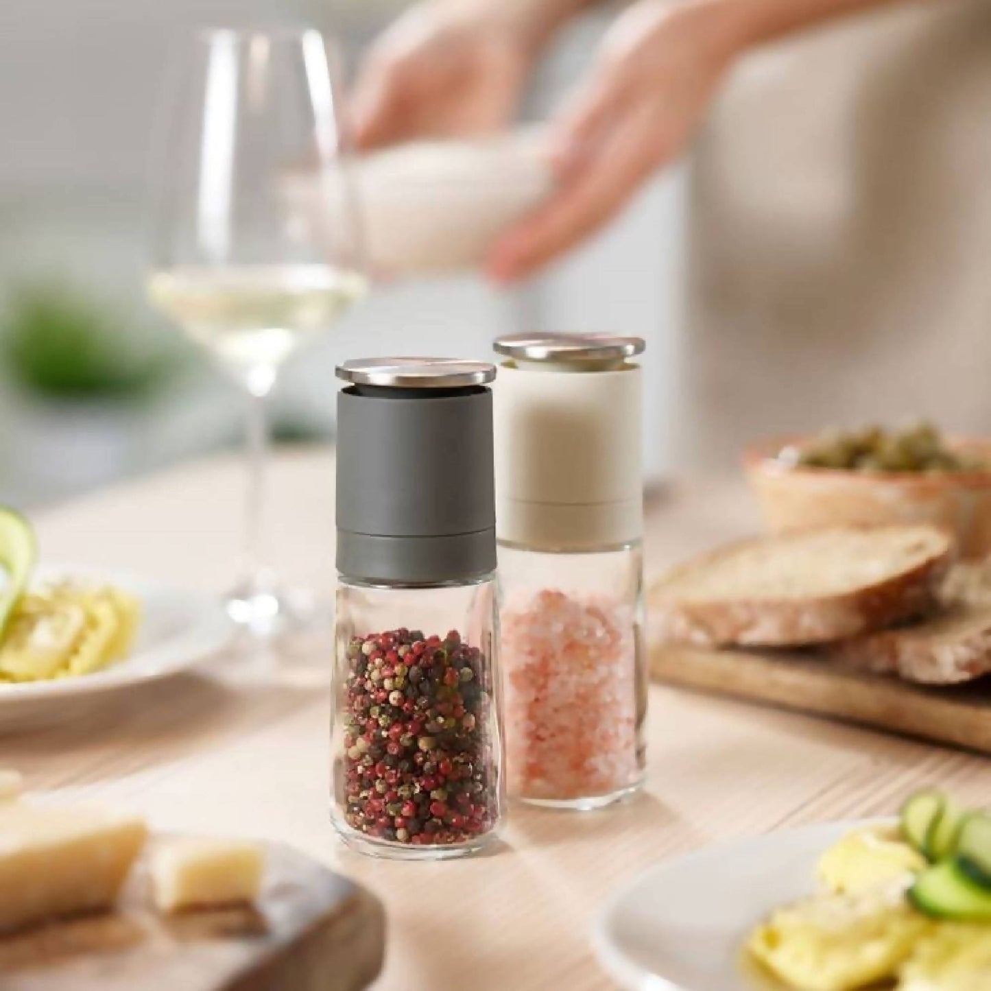 Set 2 Molinillos Duo2#Gris|Blanco