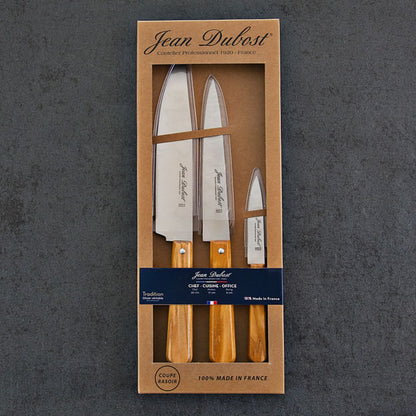 Set 3pz Cuchillos Cocina Olivo Tradition cj/ab4#Sin color