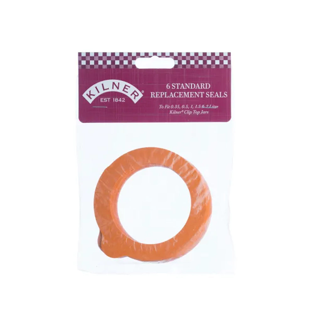 Set 6 Repuestos Silicona Frasco Kilner 0,35 y 2 Lts2#Naranjo