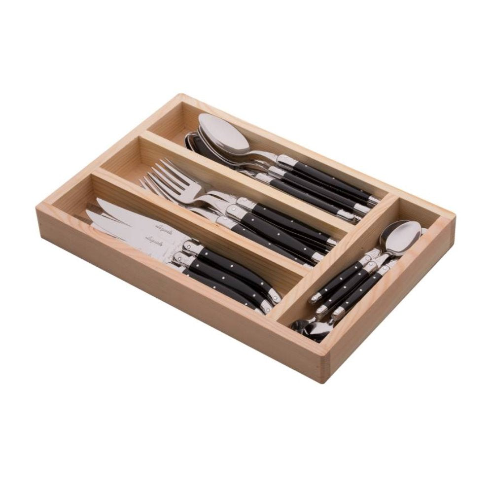 Set Cubiertos 24pz Caja Abierta3#Negro
