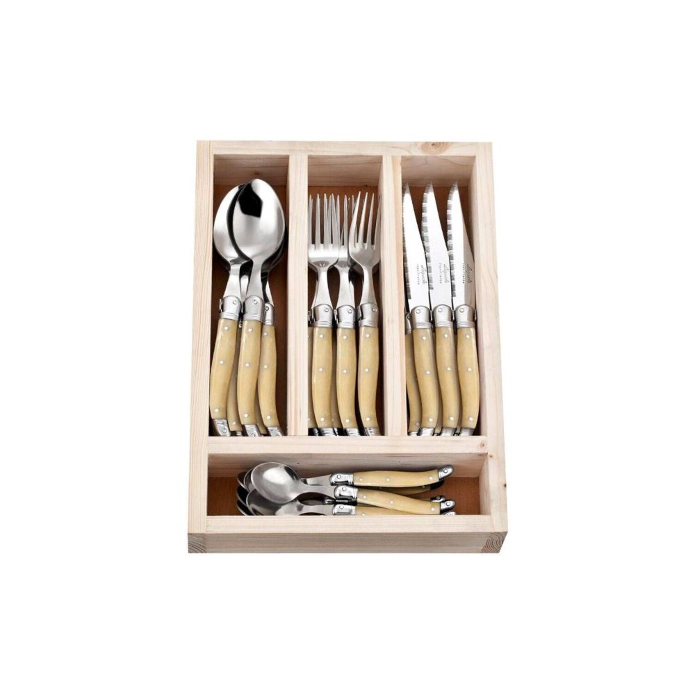 Set Cubiertos 24pz Caja Abierta2#Beige