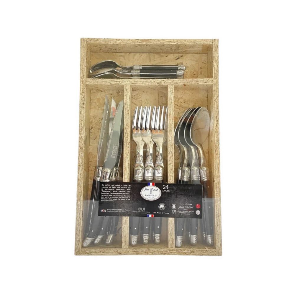 Set Cubiertos 24pz Edición Brut2#Negro