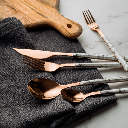 Set Cubiertos Mármol Claro1#Mármol