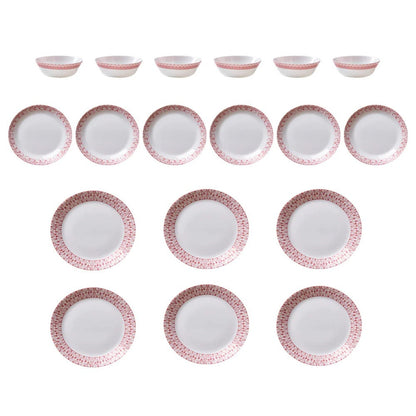Set de 18 platos Graphic Stitch Corelle Everyday3#blanco