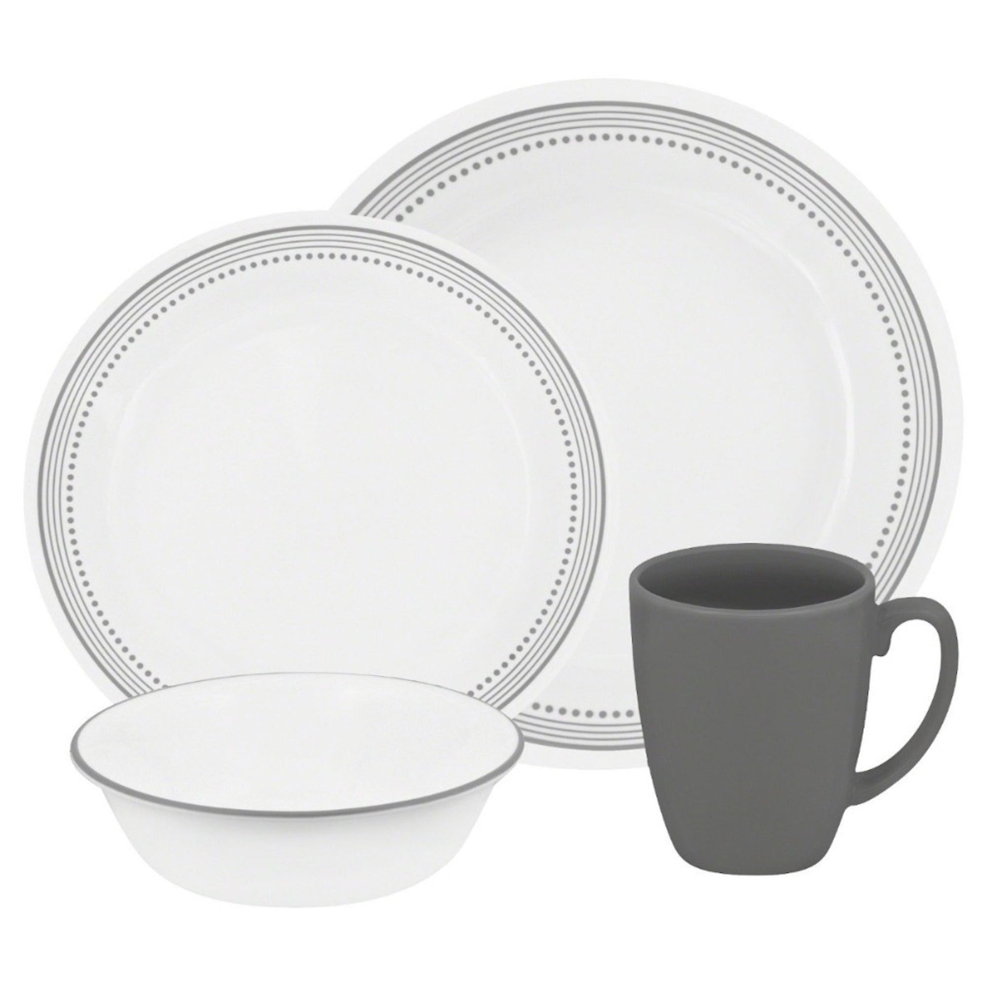 Set de vajilla Classic Mystic Gray Corelle de 16 piezas3#Gris