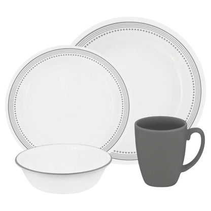 Set de vajilla Classic Mystic Gray Corelle de 16 piezas3#Gris