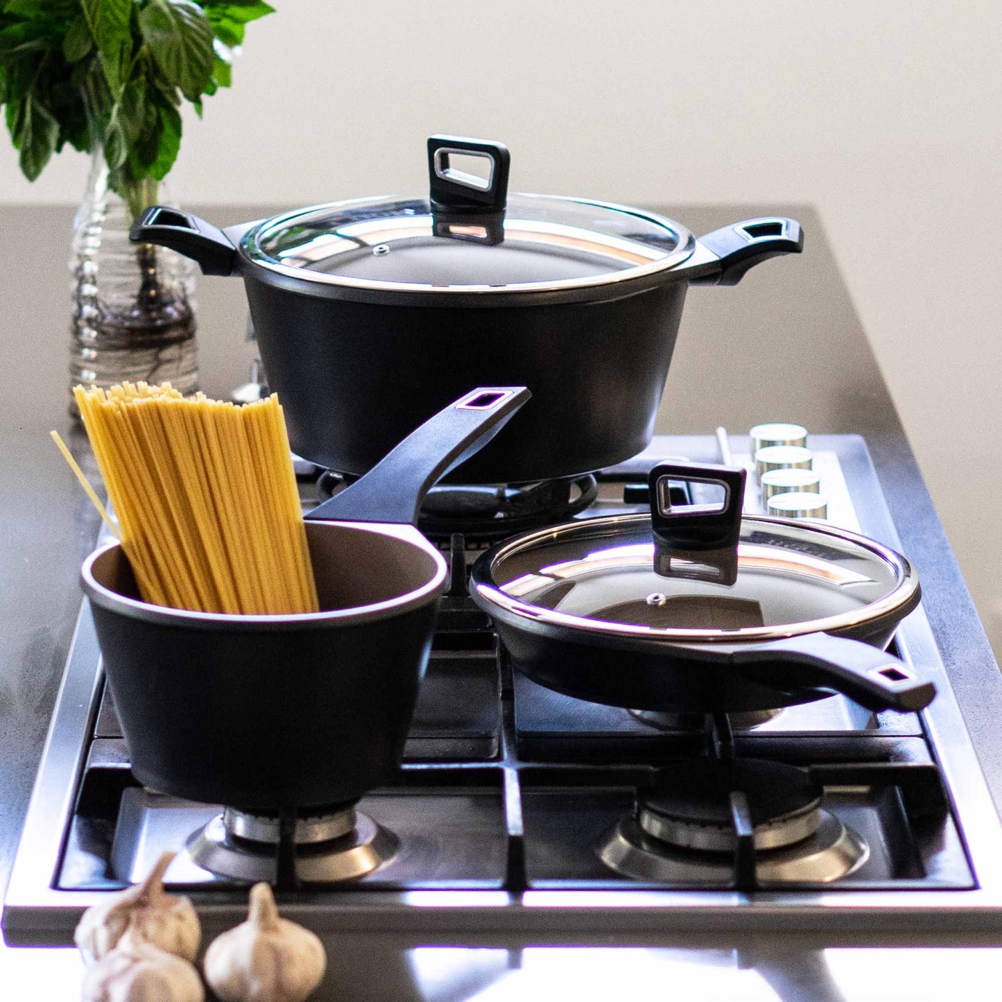 Batería de Cocina Antiadherente Classic 8 Pzs5#Negro