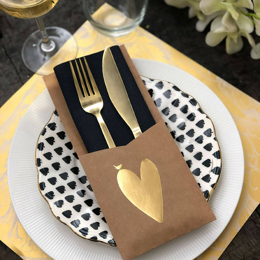 Estuche Papel Corazón Folia Kraft1#Dorado