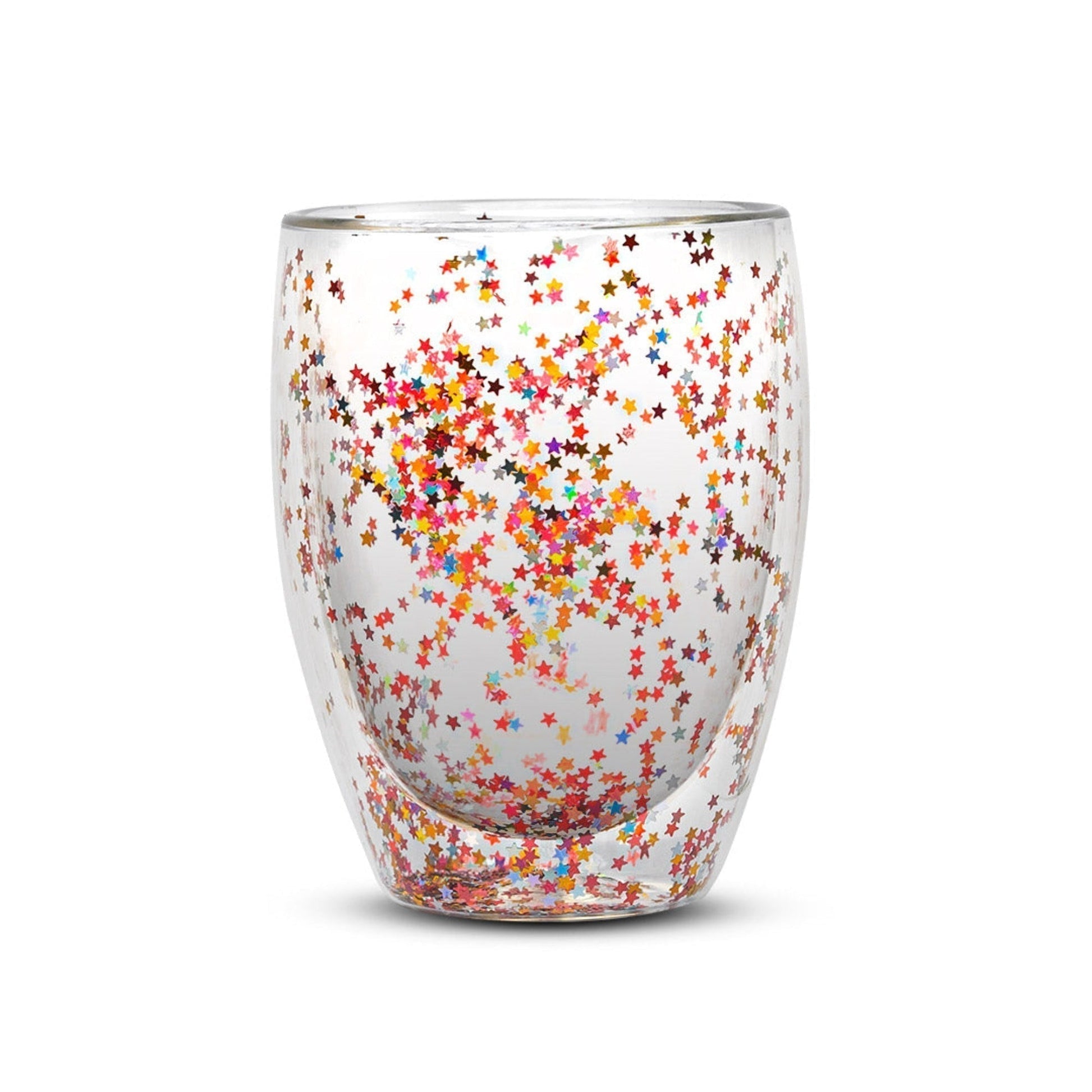 Taza Doble Vidrio Con Estrellas1#Sin Color