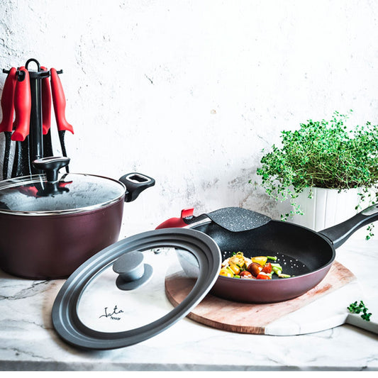 Tapa De Cristal Y Silicona Multi Tamaño 20 A 24 Cm1#Gris