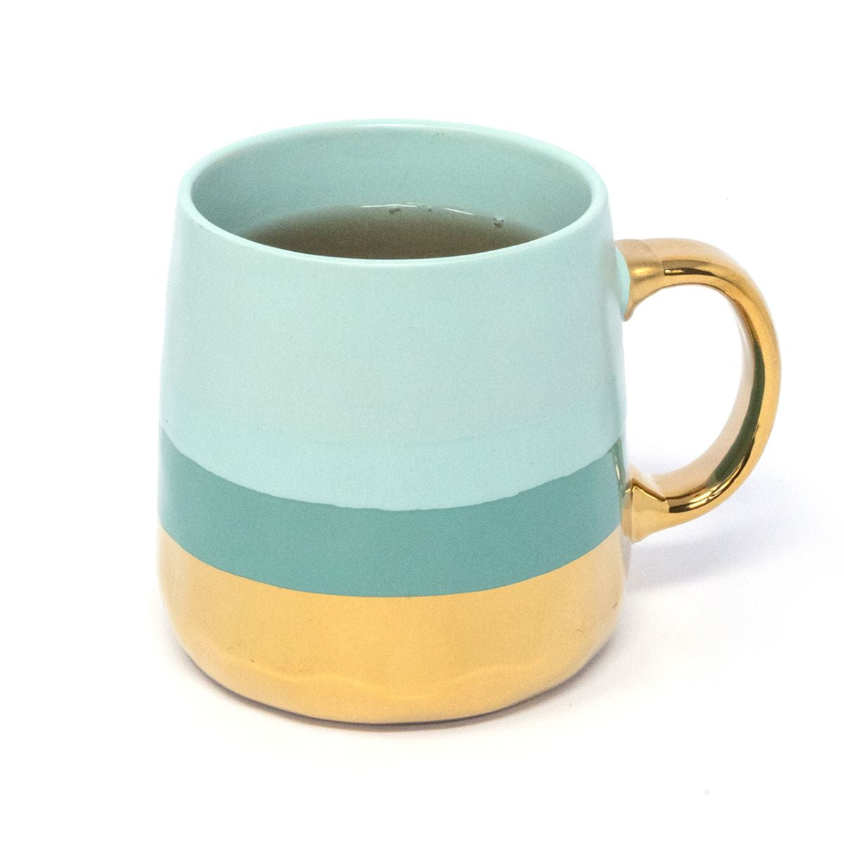 Taza Cerámica Turquesa Tonos Dorado 350 ml1#Turquesa