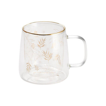 Taza Doble Vidrio Hojas 250 ml2#Sin color