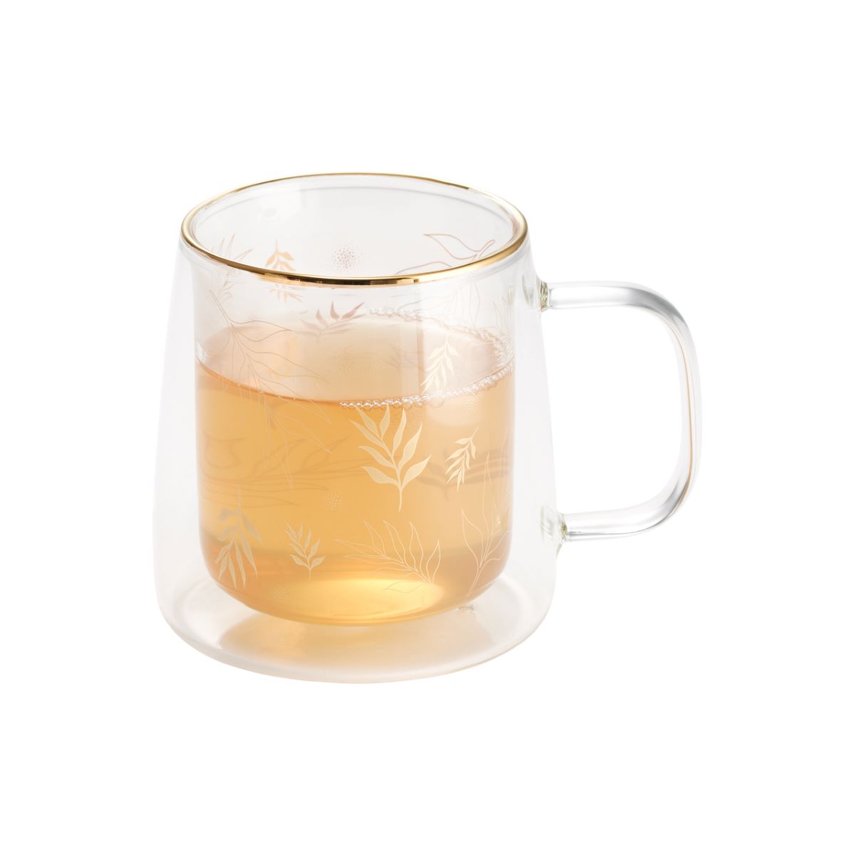 Taza Doble Vidrio Hojas 250 ml1#Sin color