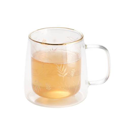 Taza Doble Vidrio Hojas 250 ml1#Sin color