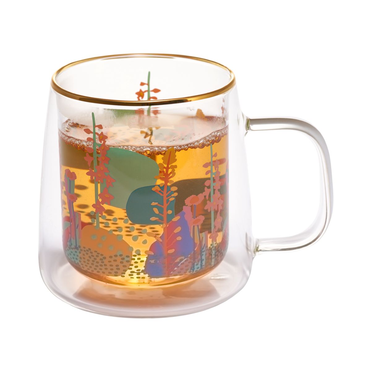 Taza Doble Vidrio Veggie 250 ml1#Multicolor