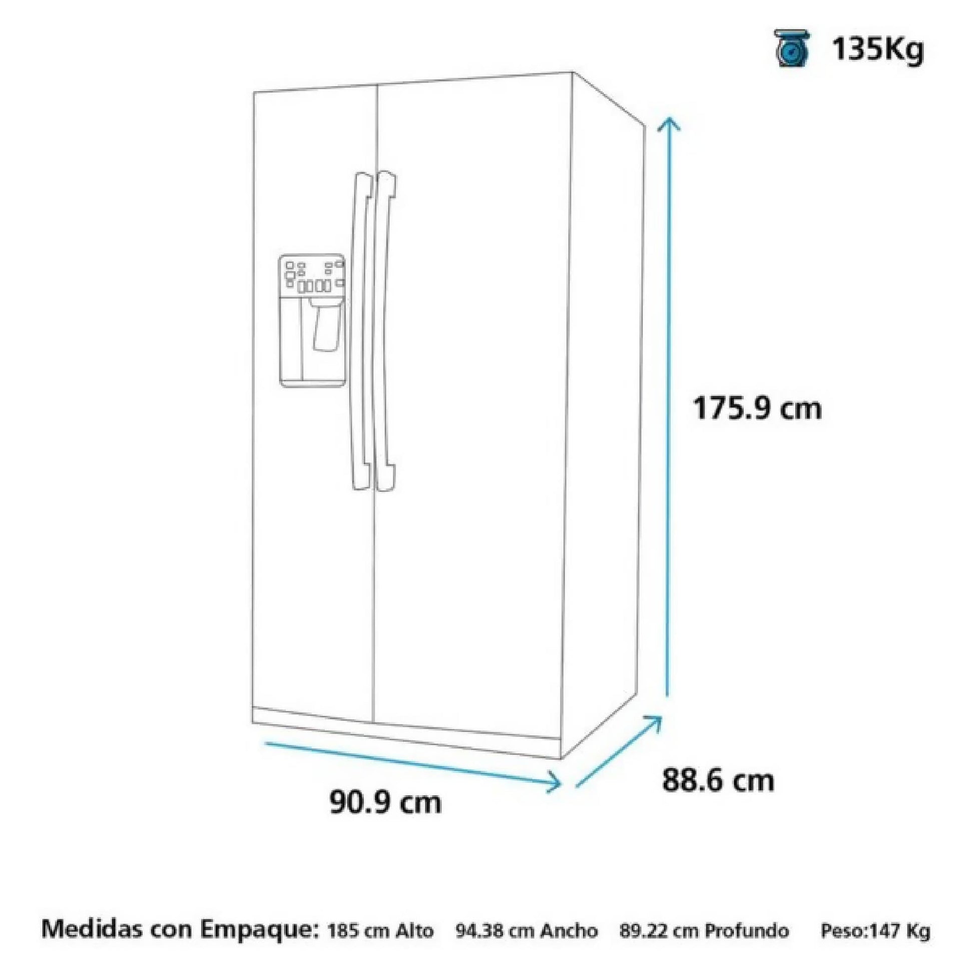 Refrigerador Side By Side 700 Lts3#Acero