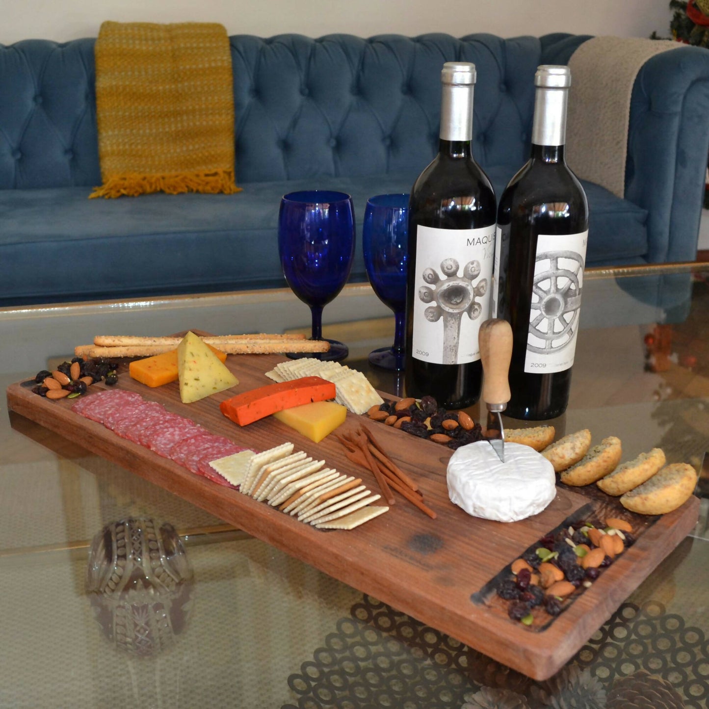 Tabla Queso Porta Galletas 60 cm5#Café