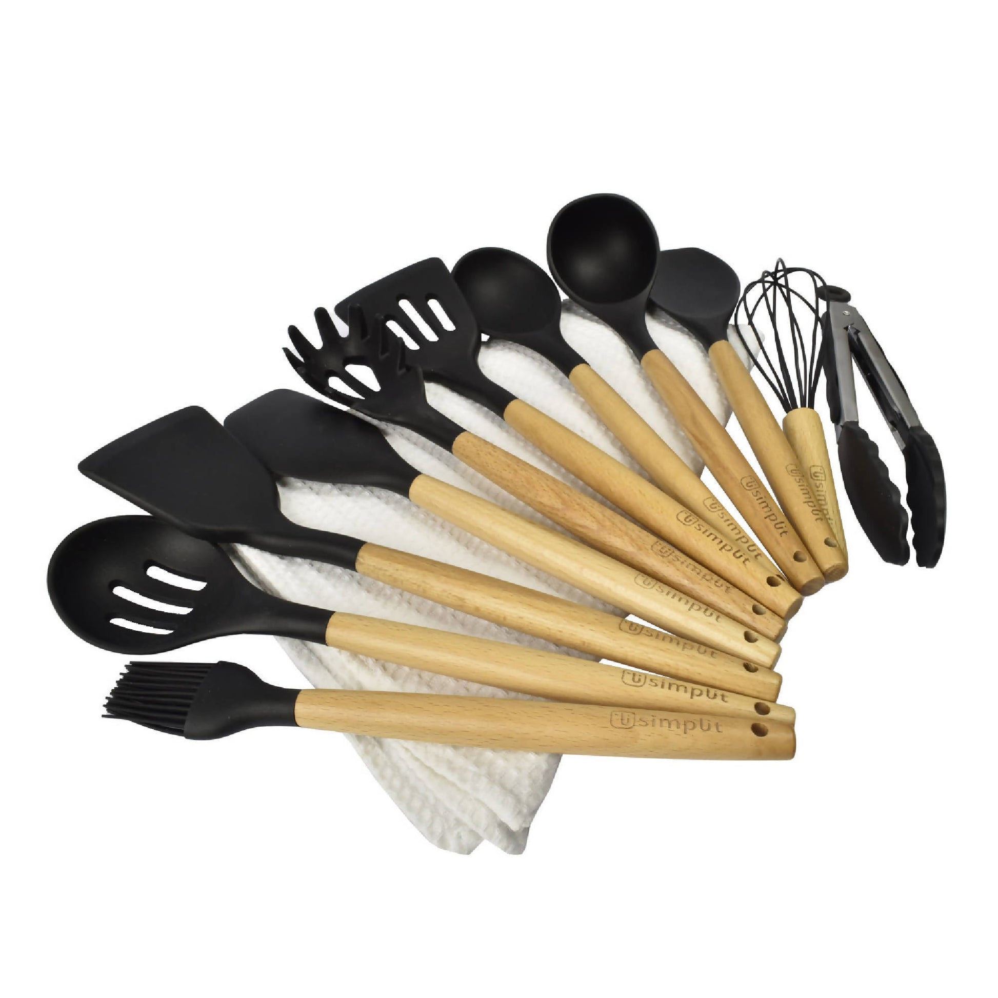 Set 12 Utensilios De Cocina Silicona11#Negro