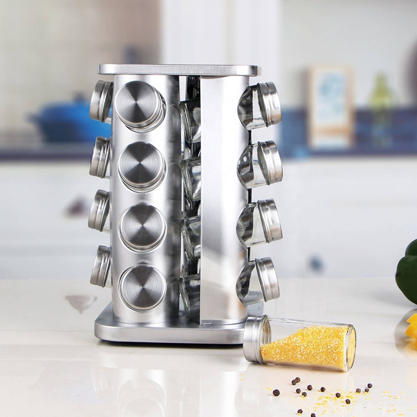 Especiero Condimentos Giratorio Metálico 16 Frascos1#Acero