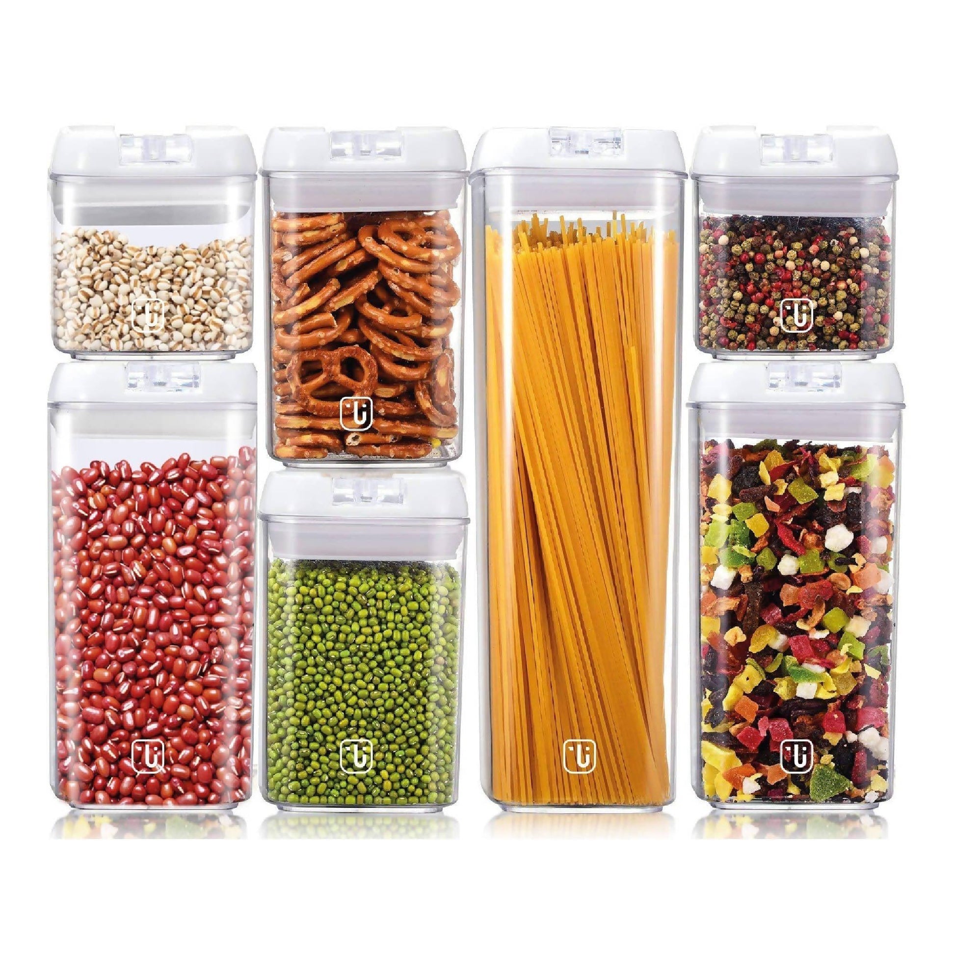 Set de 7 Contenedores Herméticos Plástico2#Blanco