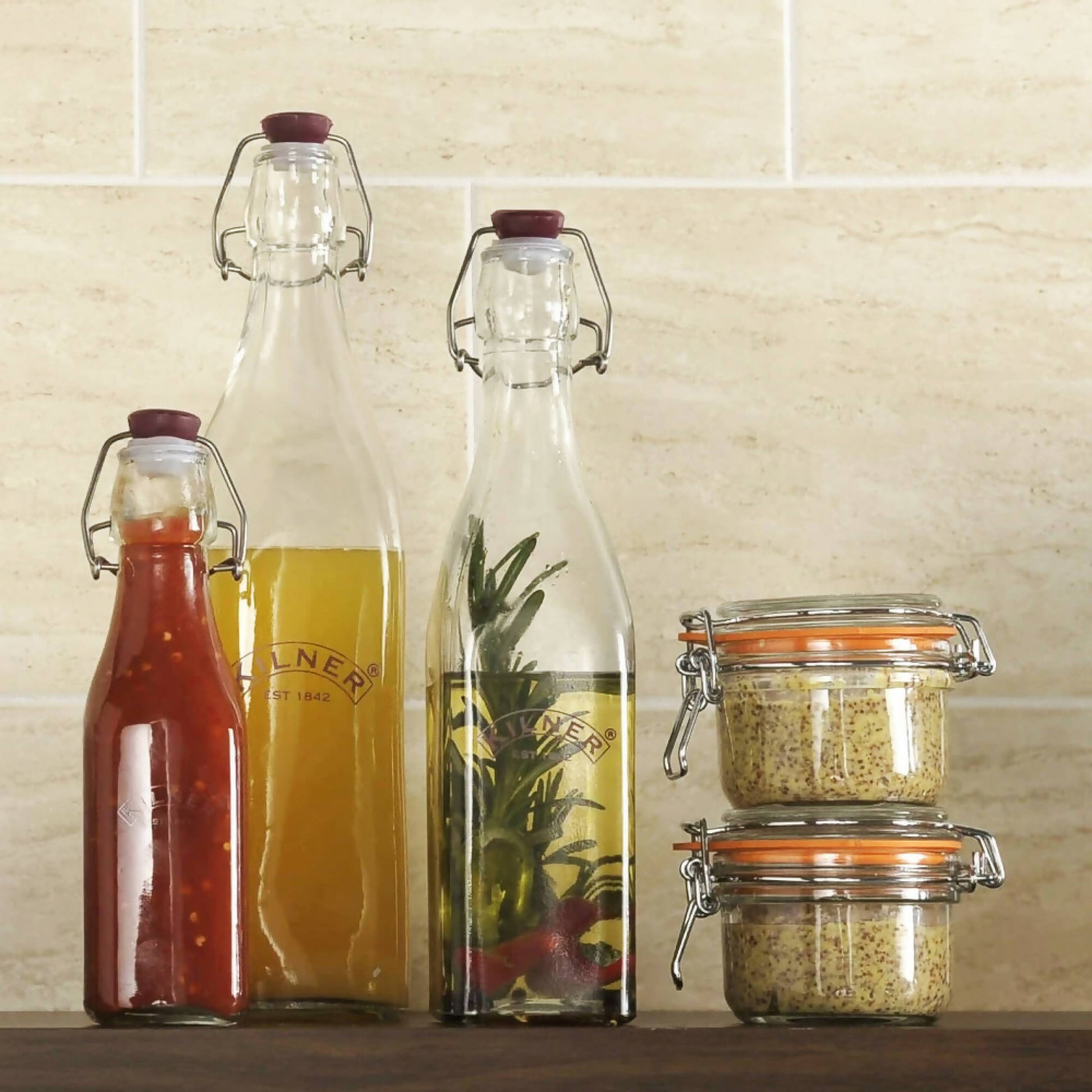 Botella Tapa Roja con Cierre Clip 0.25 Lts5#Sin color