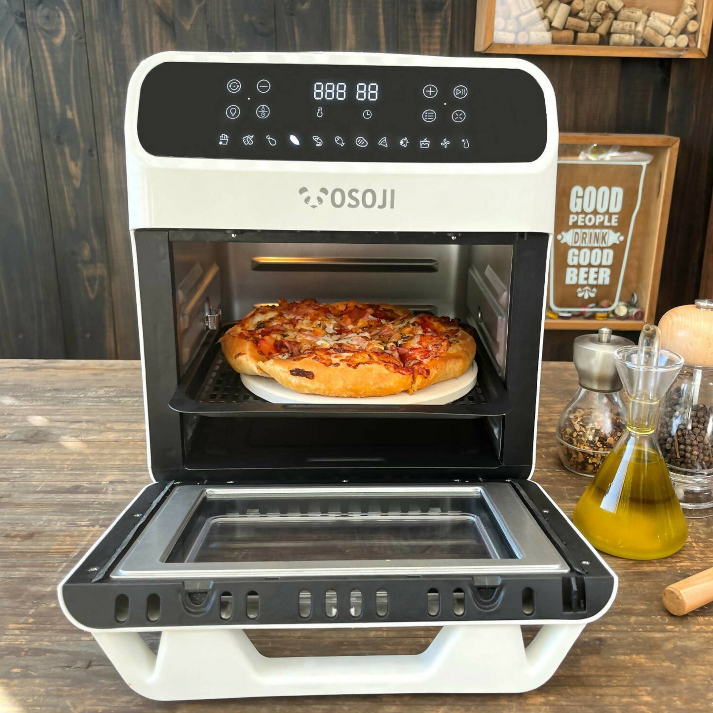 Freidora de Aire y Horno de Pizza Osoji 12 Lts3#Blanco